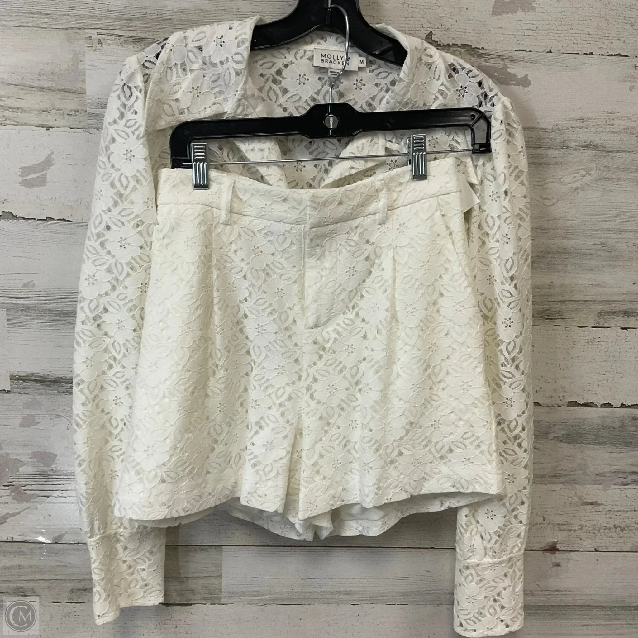 Shorts Set By Molly Bracken In Cream, Size: S & M