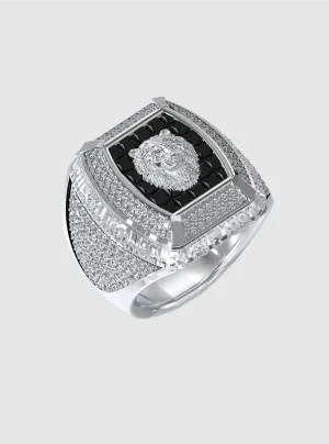 Silver Lion Signet Ring Guess