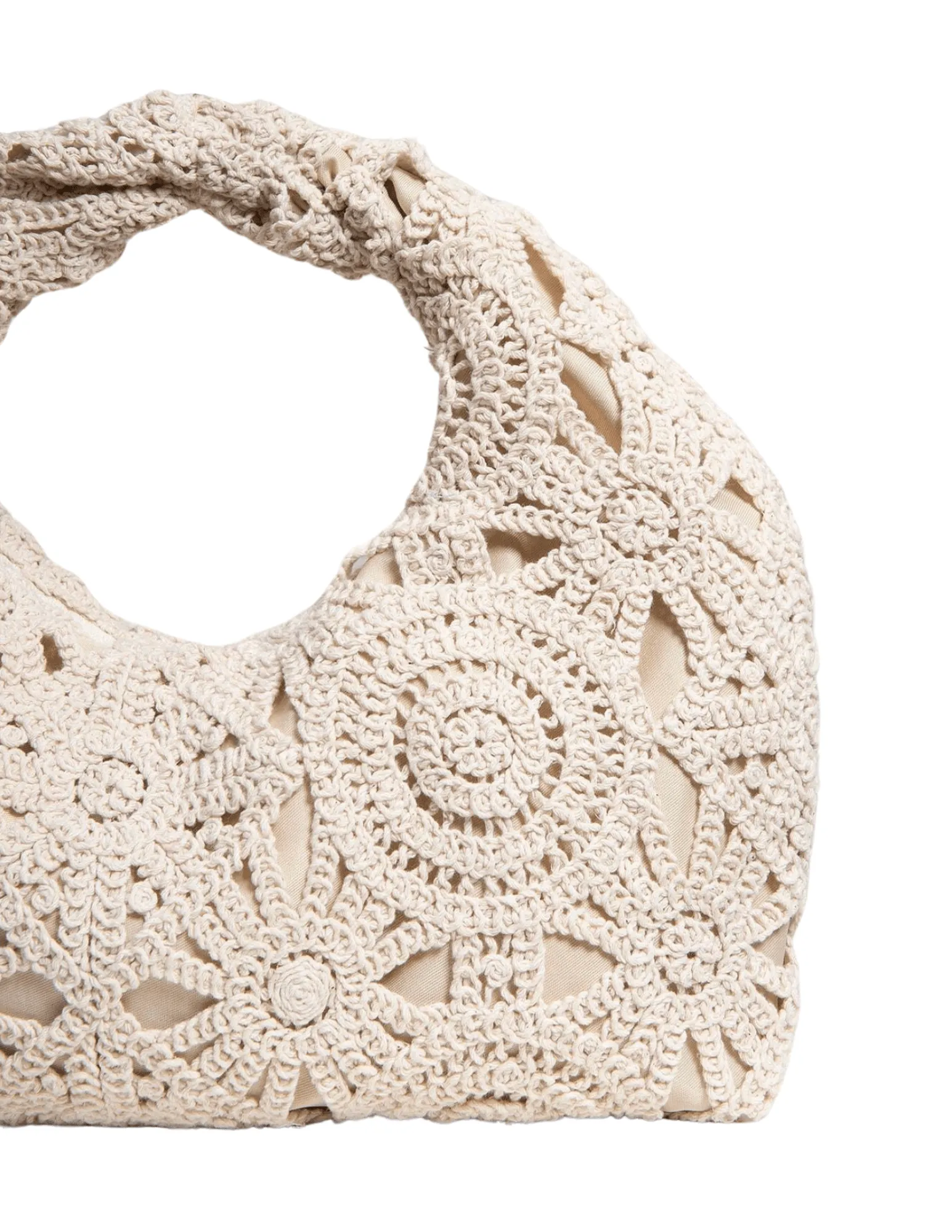 St. Barths La Robe Crochet Twist Handle Handbag