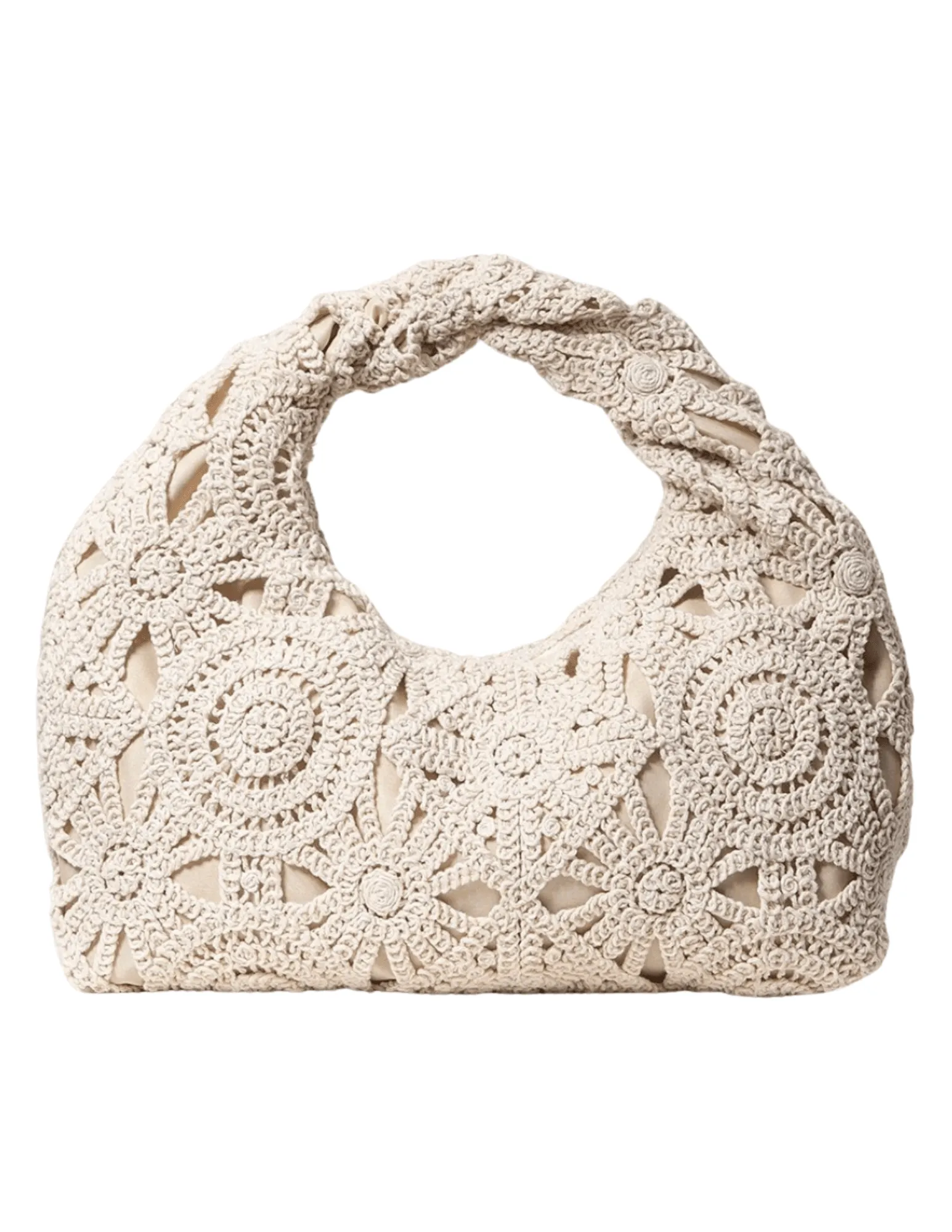 St. Barths La Robe Crochet Twist Handle Handbag