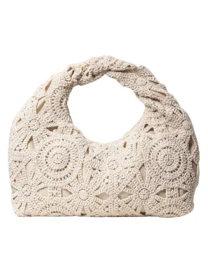 St. Barths La Robe Crochet Twist Handle Handbag