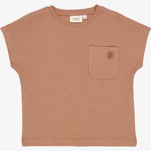 T-Shirt Ladybug Embroidery - vintage rose Wheat
