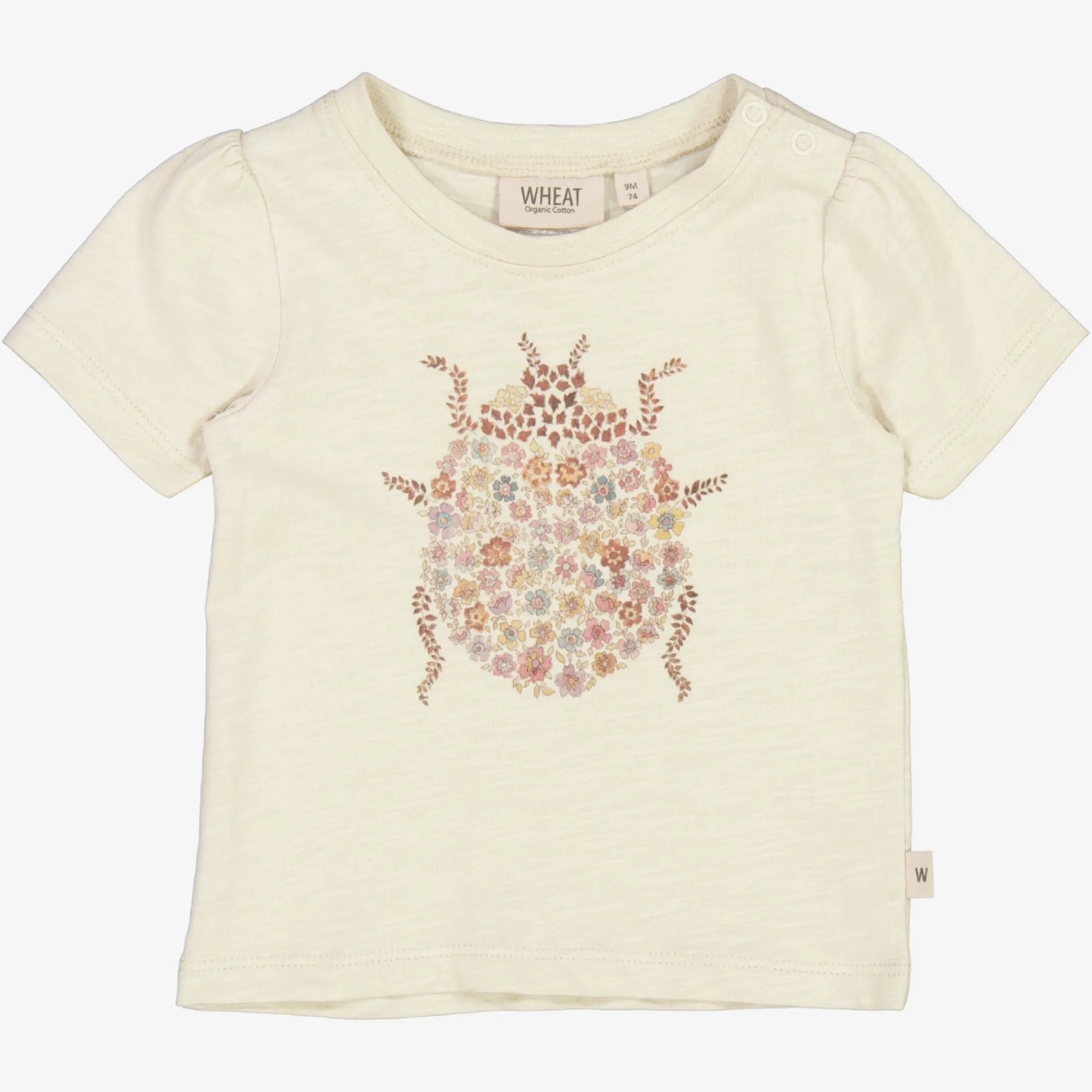 T-Shirt Ladybug Flower | Baby - chalk Wheat