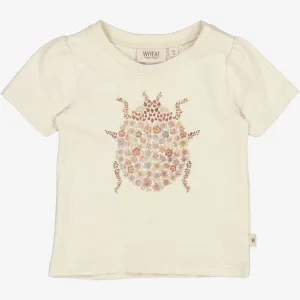 T-Shirt Ladybug Flower | Baby - chalk Wheat