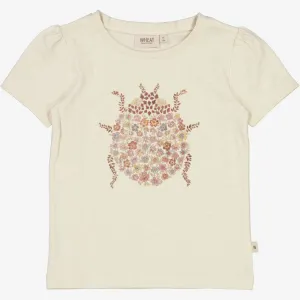 T-Shirt Ladybug Flower - chalk Wheat