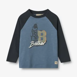 T-Shirt L/S Bror - bering sea Wheat