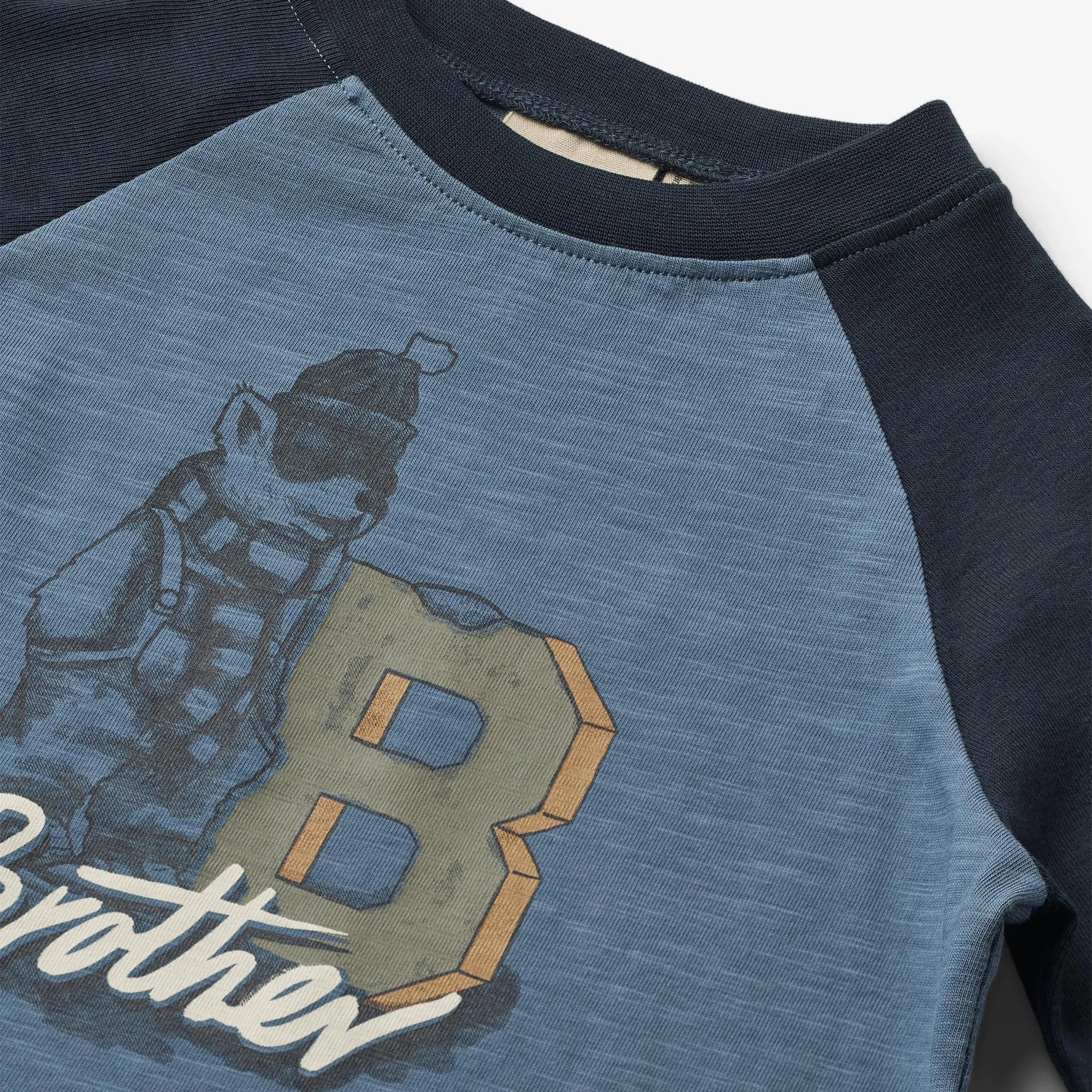T-Shirt L/S Bror - bering sea Wheat