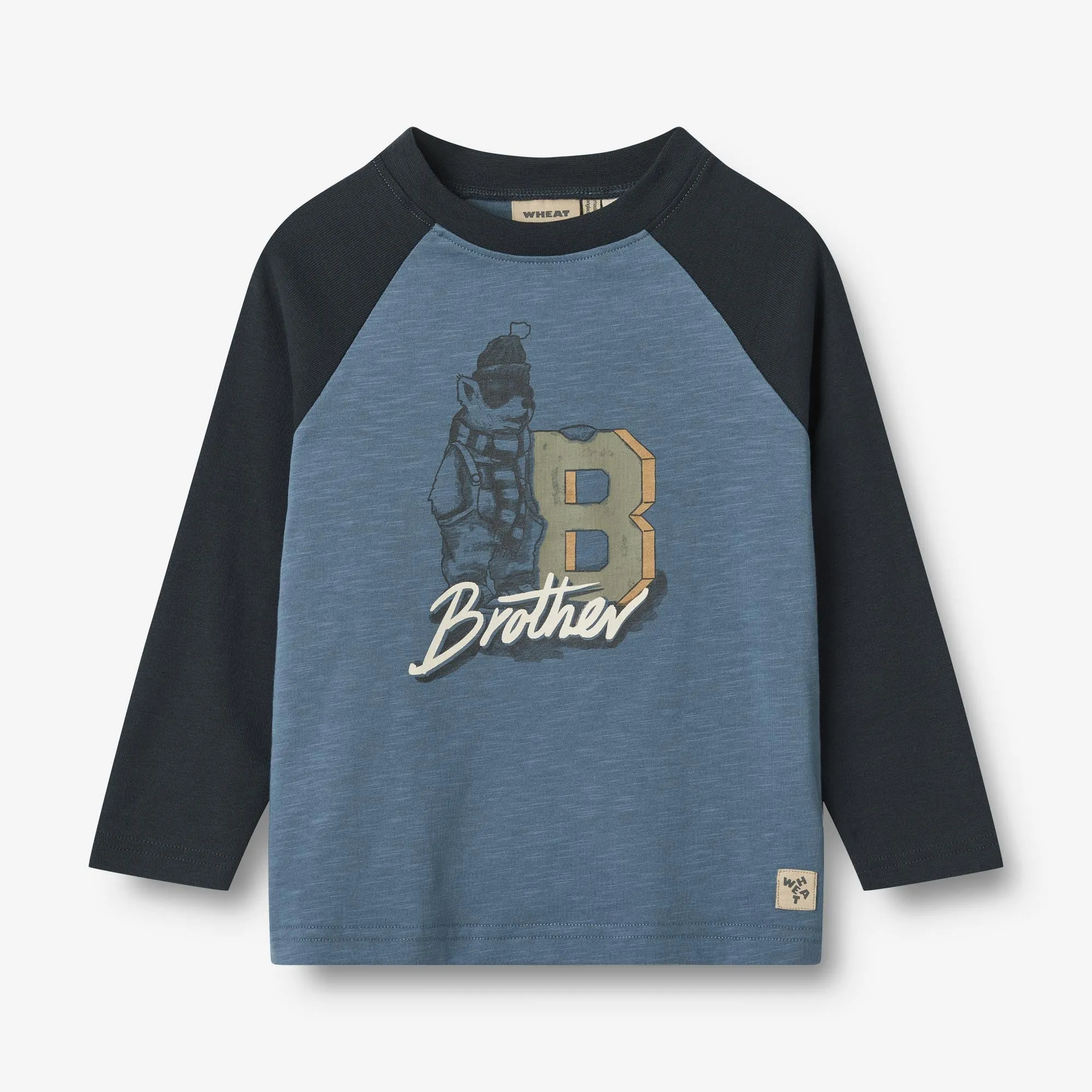 T-Shirt L/S Bror - bering sea Wheat