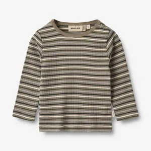 T-Shirt L/S Stig | Baby - multi stripe Wheat