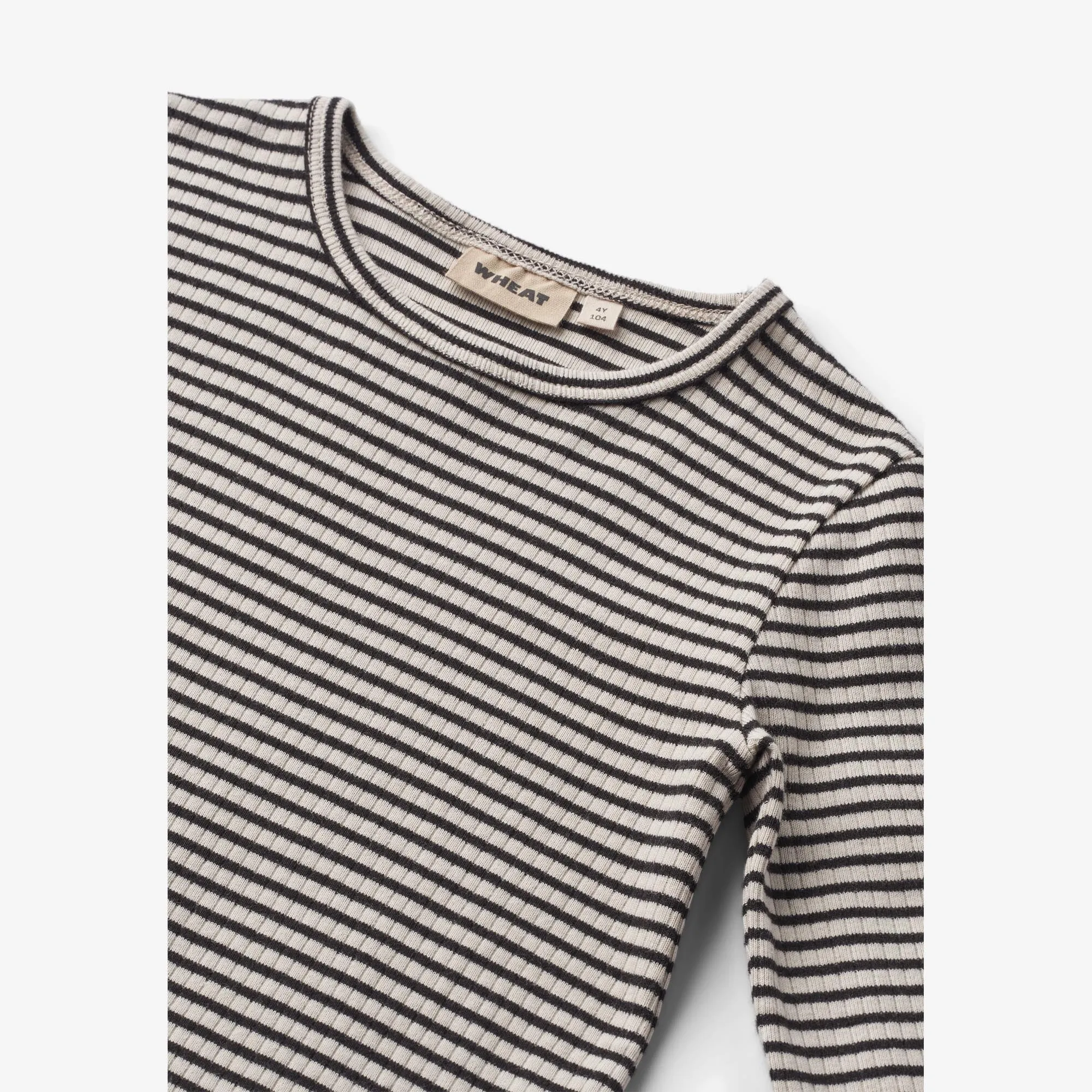 T-Shirt L/S Stig - black stripe Wheat