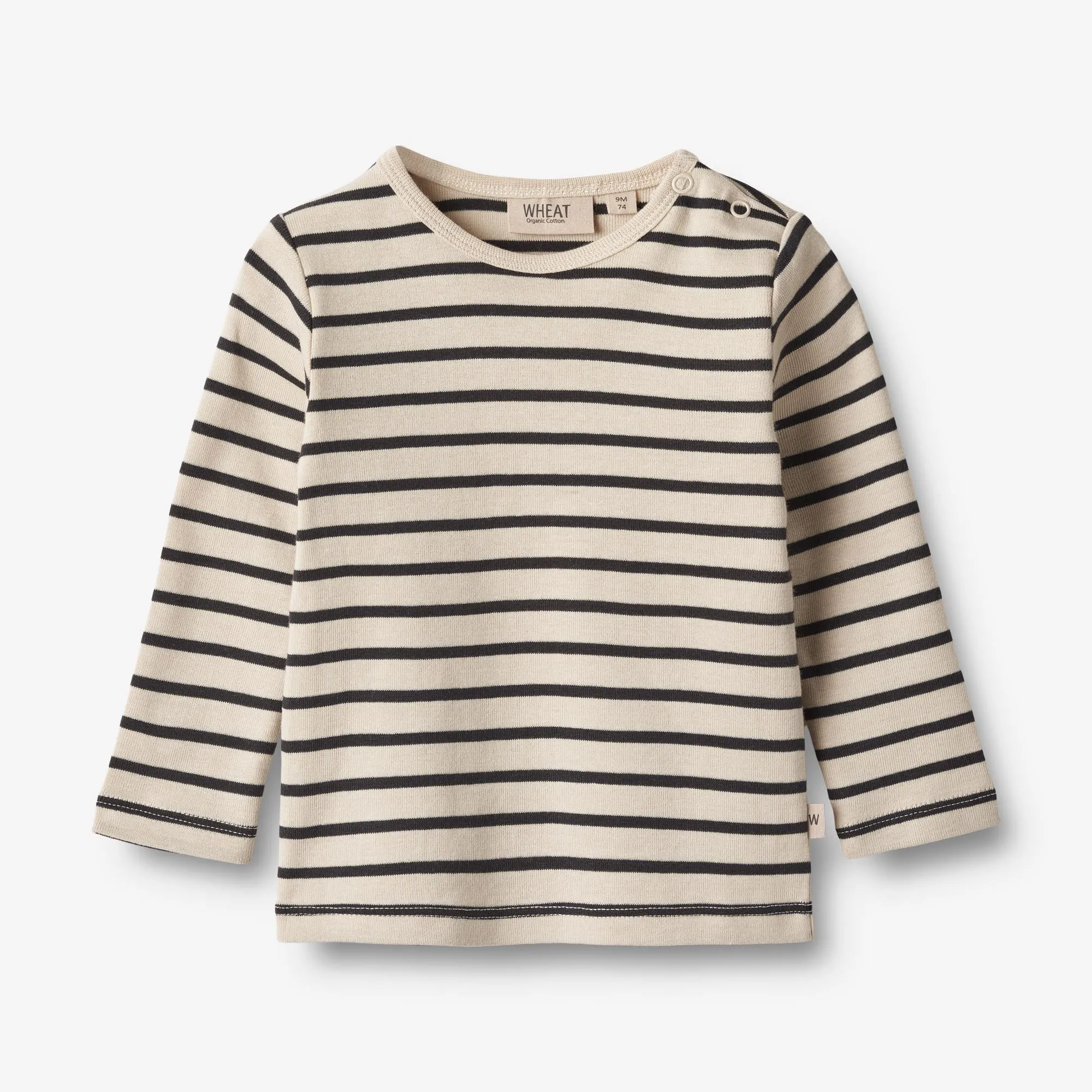 T-Shirt L/S Stig - navy stripe Wheat