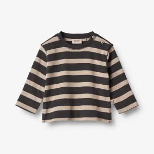 T-Shirt Nohr | Baby - dark stripe Wheat