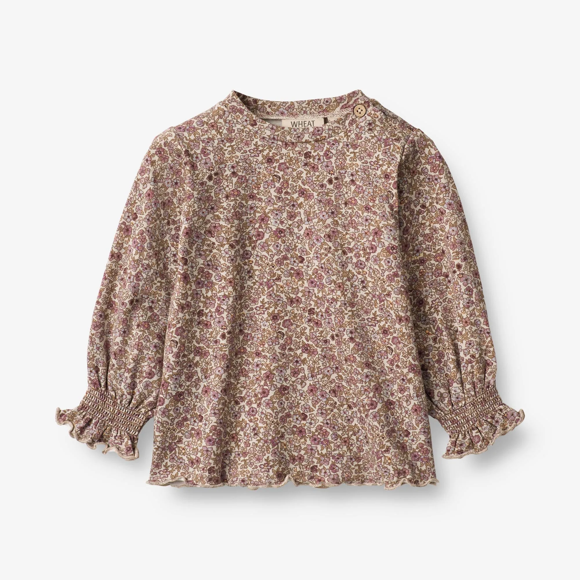 T-Shirt Norma | Baby - grey rose flowers Wheat