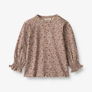 T-Shirt Norma | Baby - grey rose flowers Wheat