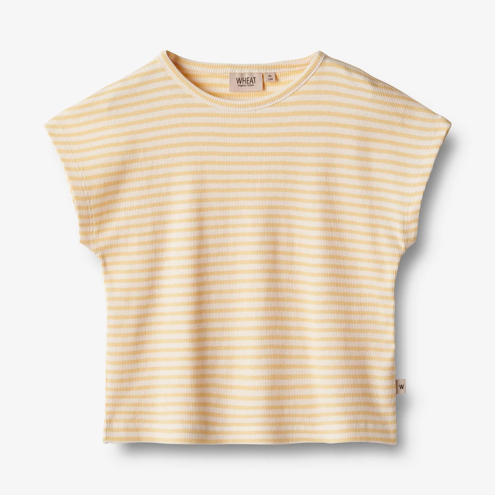 T-Shirt S/S Bette - pale apricot stripe Wheat