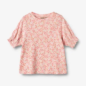 T-Shirt S/S Norma - rose flowers Wheat