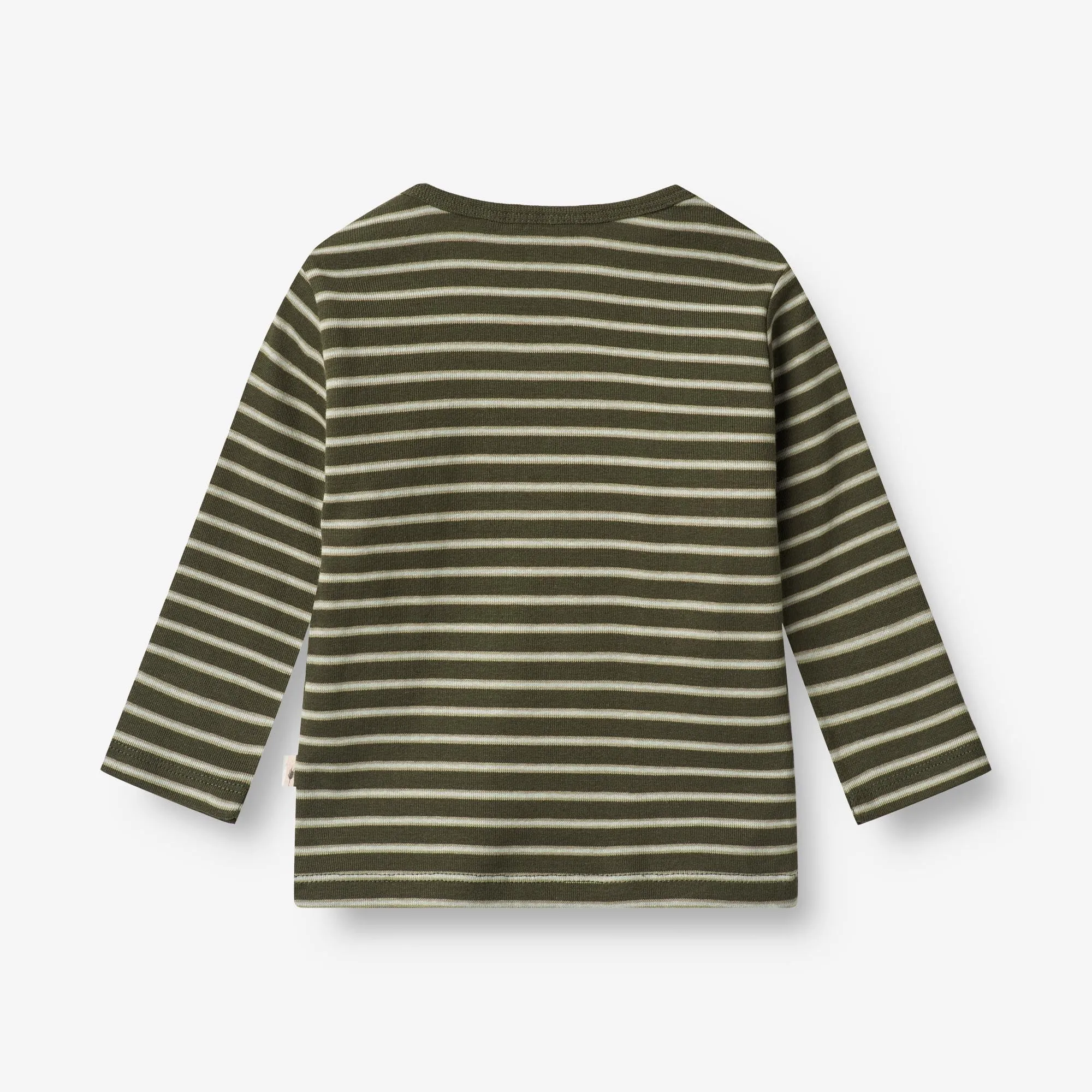 T-Shirt Stig | Baby - dark green stripe Wheat