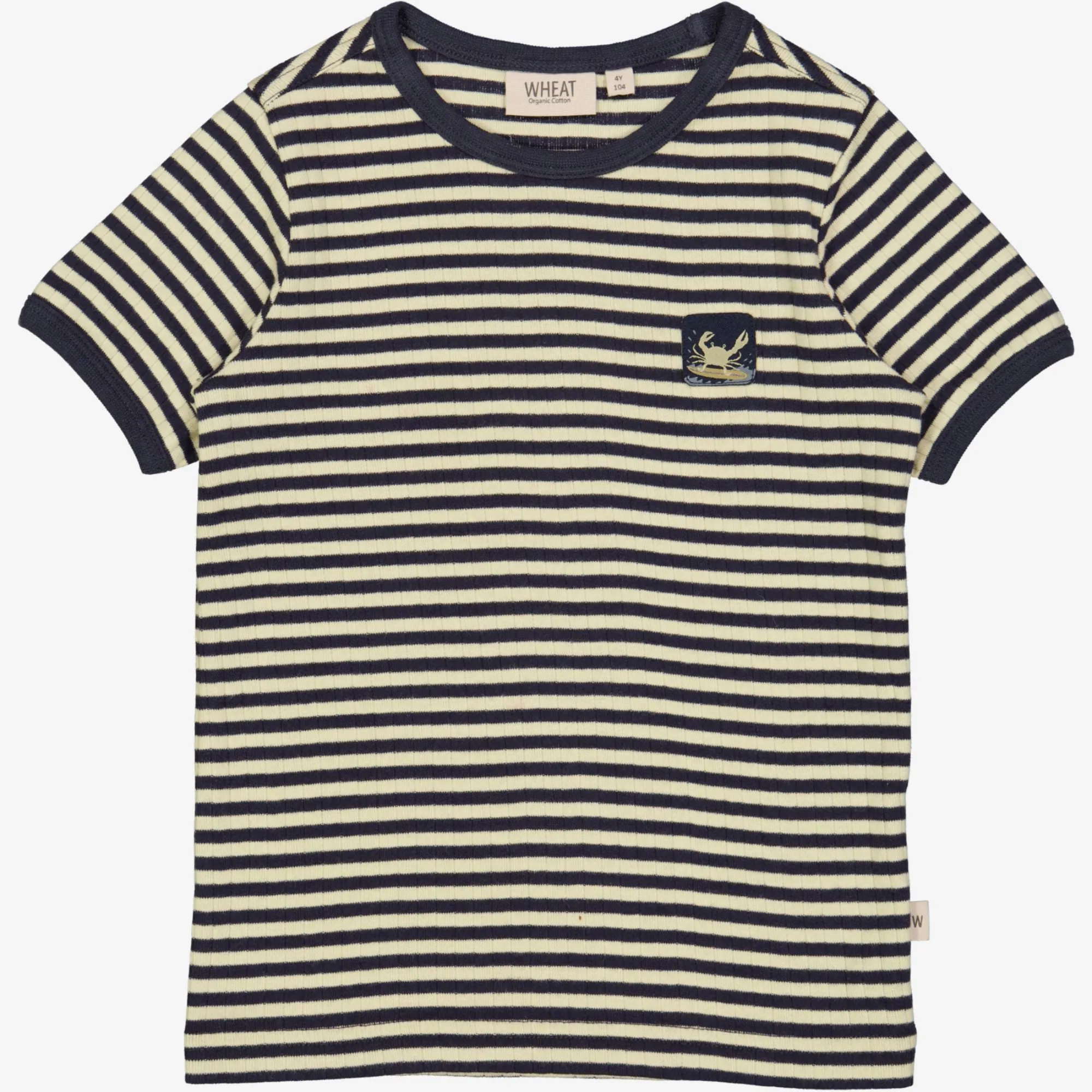 T-Shirt Surfcrab Badge - midnight stripe Wheat