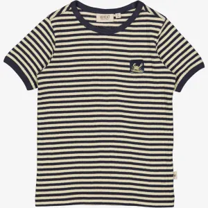 T-Shirt Surfcrab Badge - midnight stripe Wheat