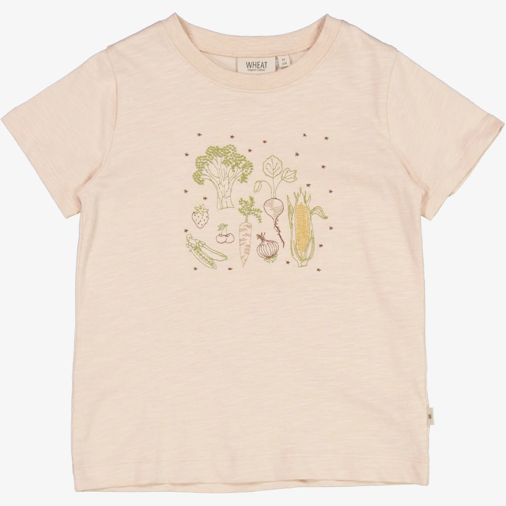 T-Shirt Vegetables Embroidery - rose dust Wheat