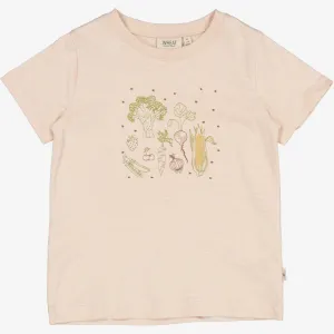 T-Shirt Vegetables Embroidery - rose dust Wheat