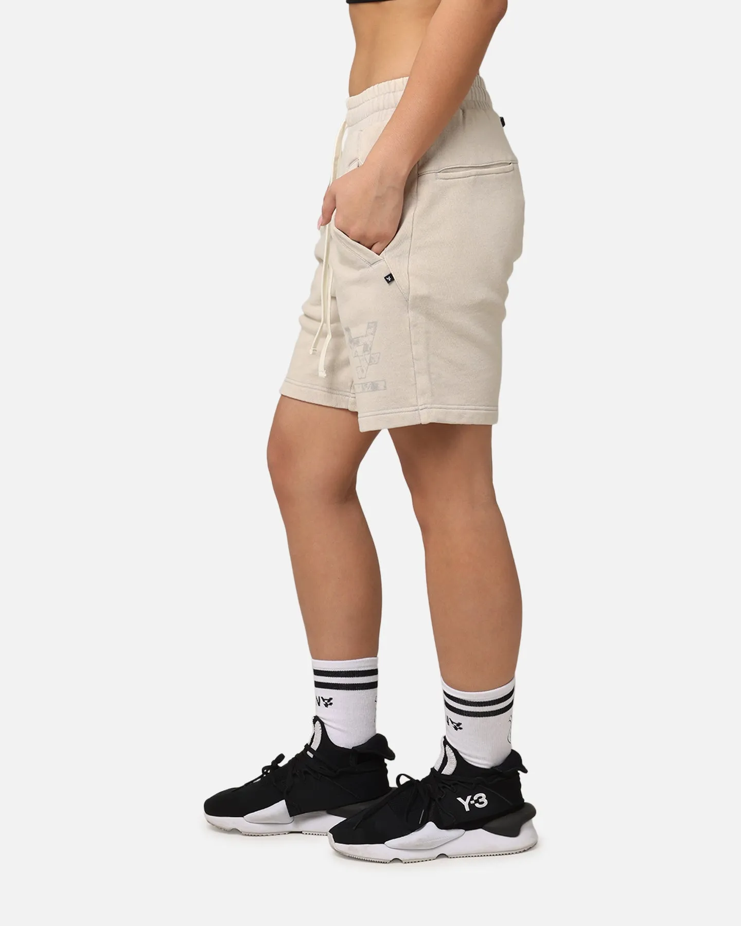 The Anti Order Hyphen Sweat Shorts Washed Stone