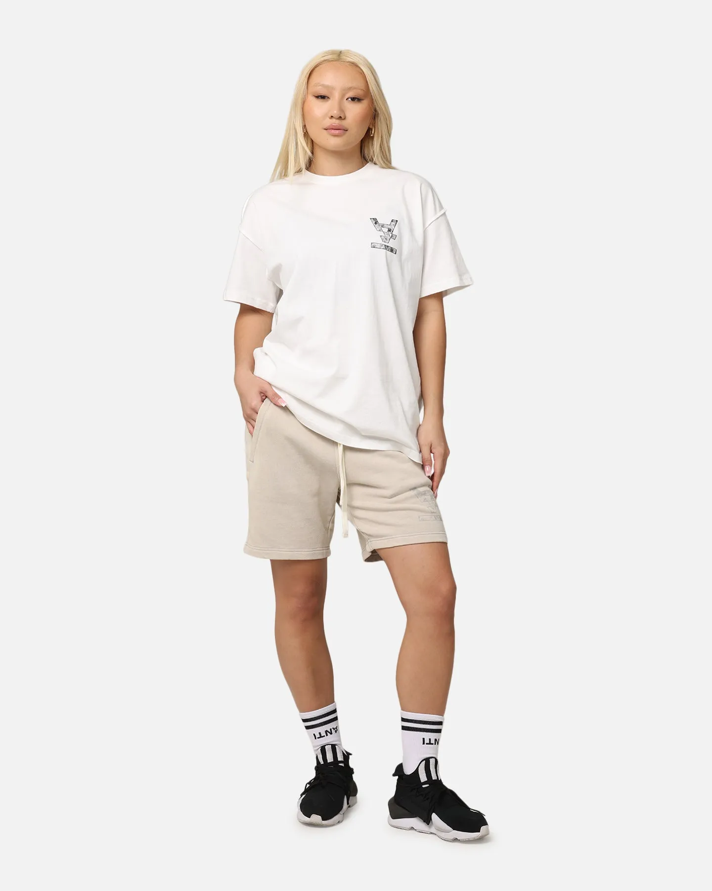 The Anti Order Hyphen Sweat Shorts Washed Stone