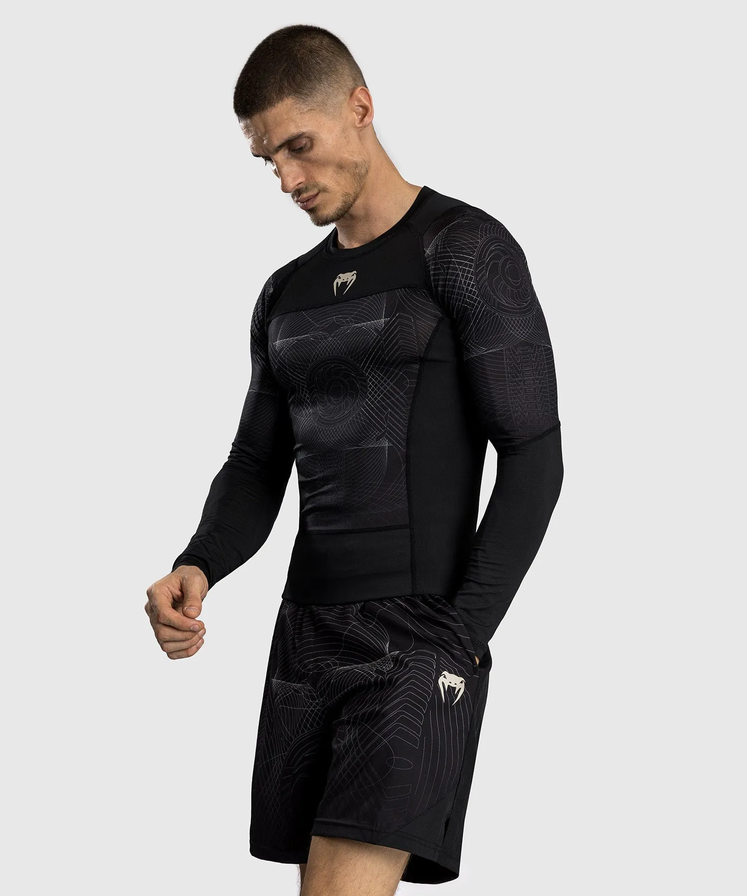 Venum G-Fit Air Men's Long Sleeve Rashguard - Deep Black/Desert Sand