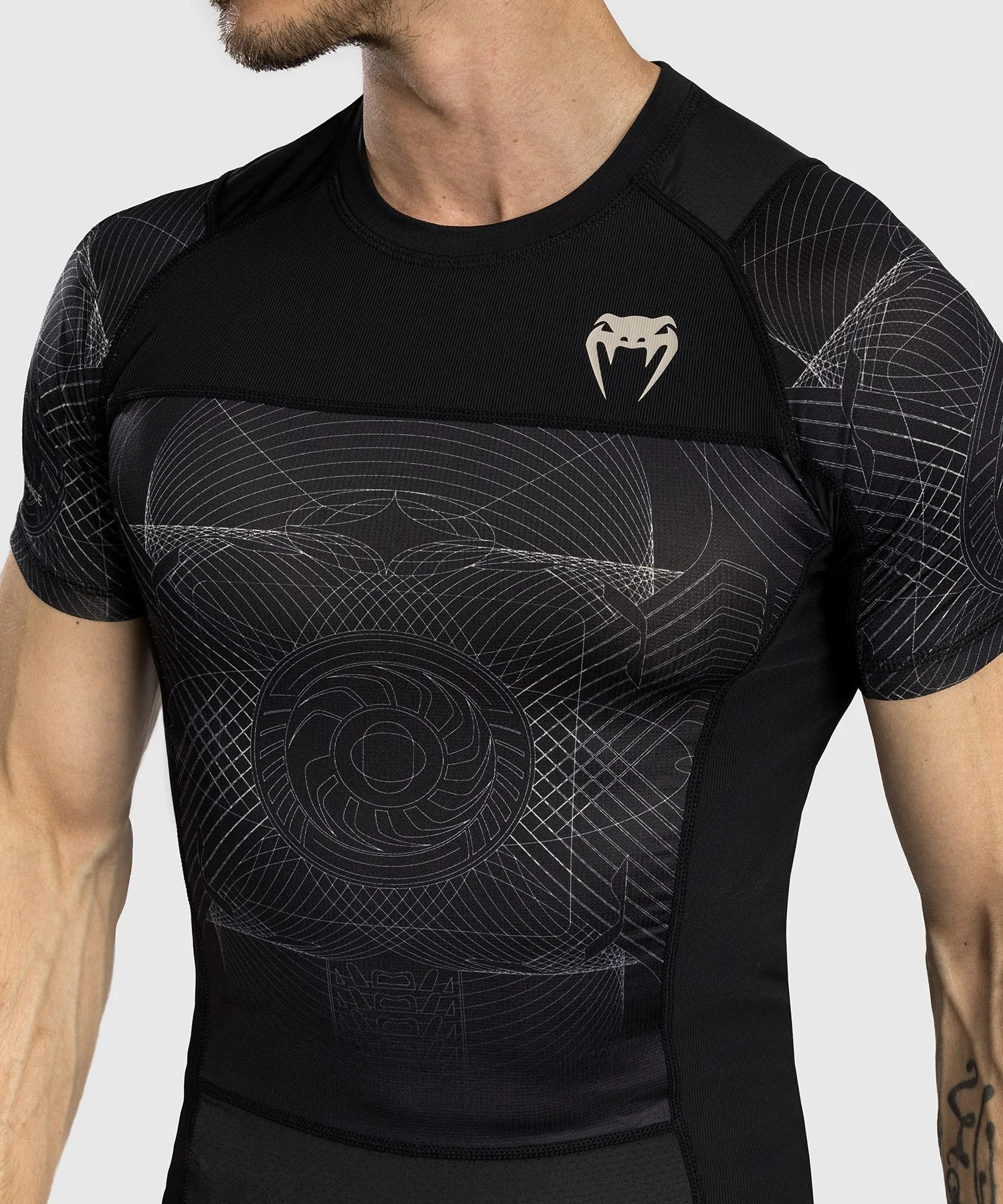 Venum G-Fit Air Men's Short Sleeve Rashguard - Deep Black/Desert Sand