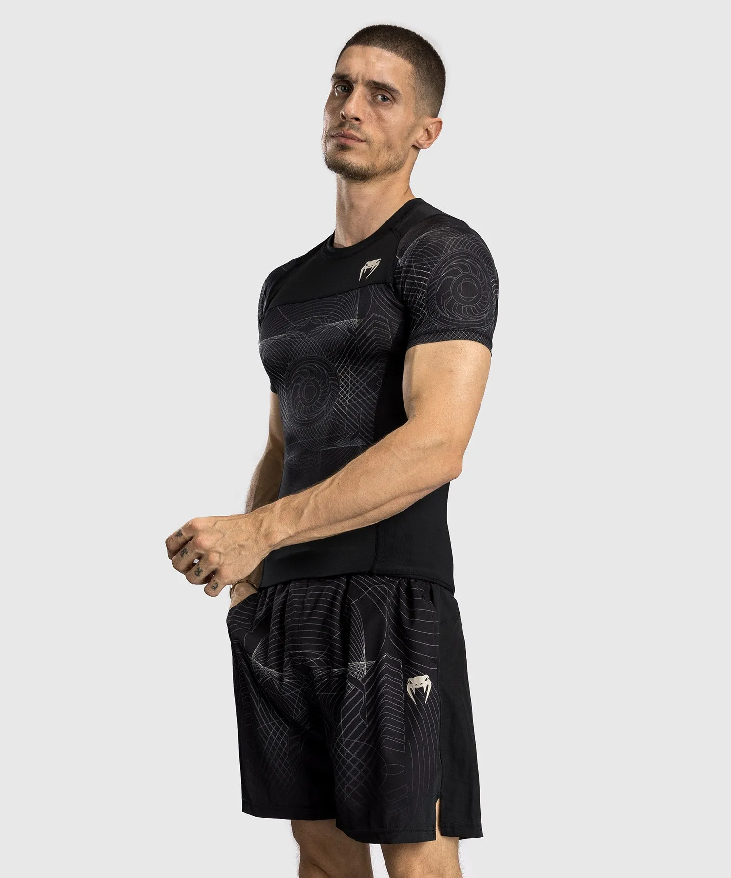 Venum G-Fit Air Men's Short Sleeve Rashguard - Deep Black/Desert Sand
