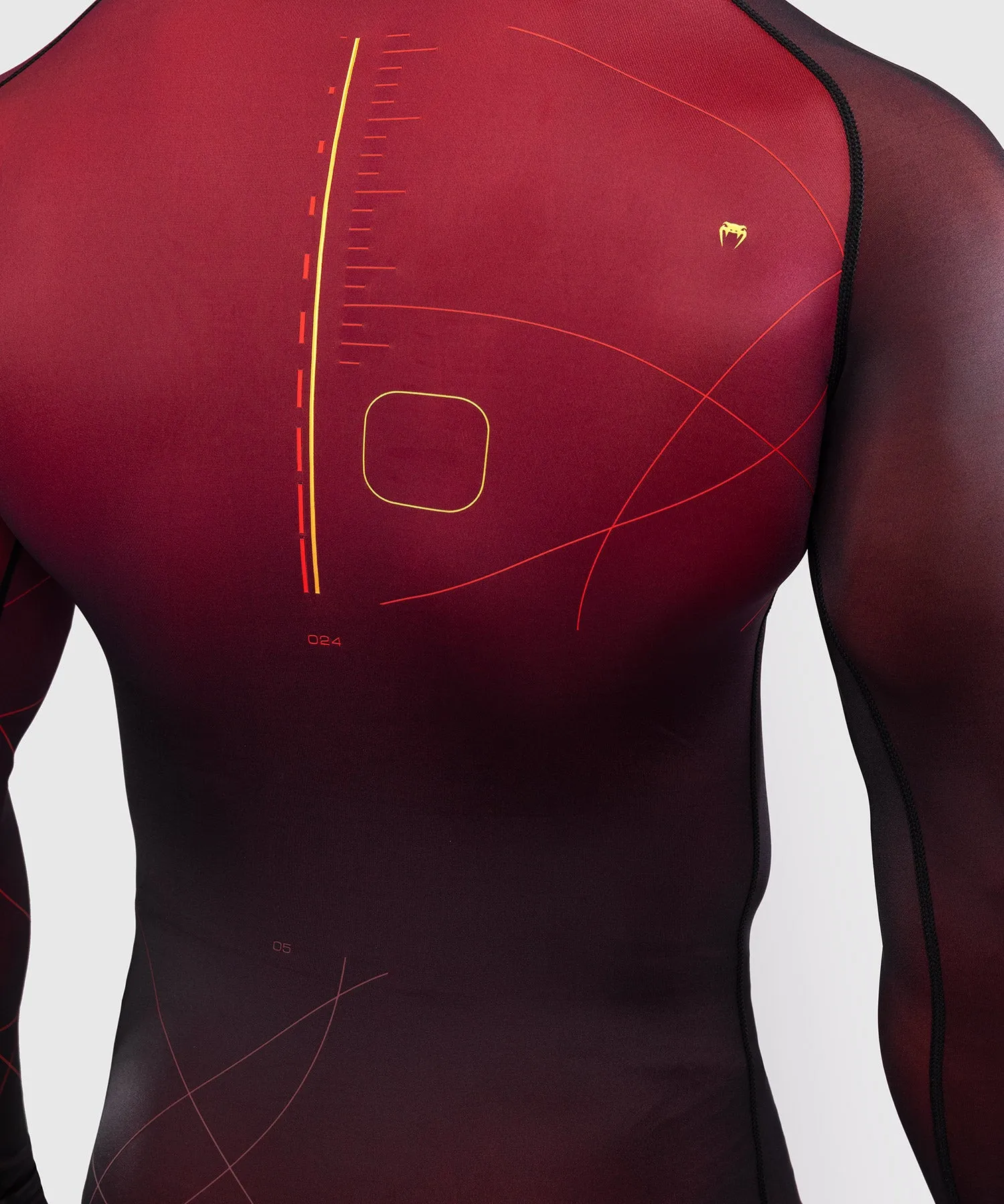 Venum Tactical XT Men's Long Sleeve Rashguard - Black/Burgundy/Gold