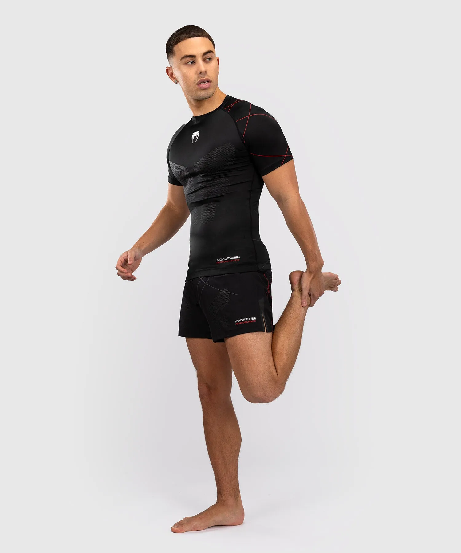 Venum Tactical XT Short Sleeve Rashguard - Black/Fire Red