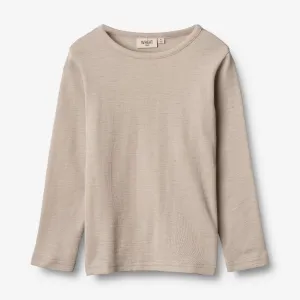 Wool T-Shirt LS - soft beige Wheat